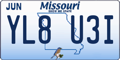 MO license plate YL8U3I