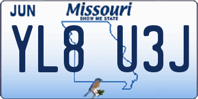 MO license plate YL8U3J