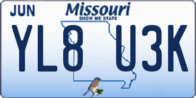 MO license plate YL8U3K