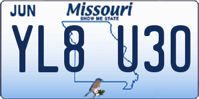 MO license plate YL8U3O