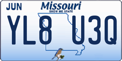 MO license plate YL8U3Q