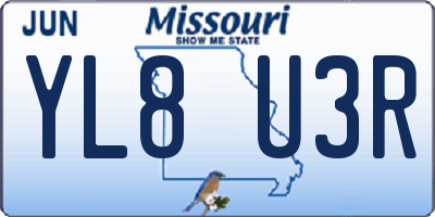 MO license plate YL8U3R