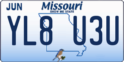 MO license plate YL8U3U