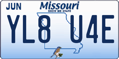 MO license plate YL8U4E