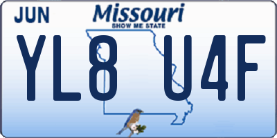 MO license plate YL8U4F
