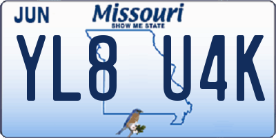MO license plate YL8U4K