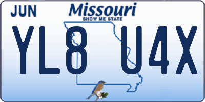 MO license plate YL8U4X