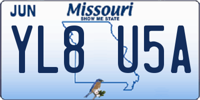 MO license plate YL8U5A