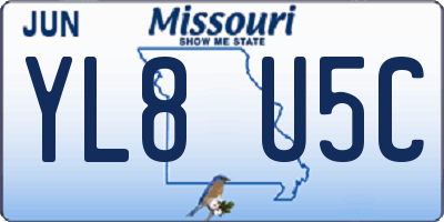 MO license plate YL8U5C