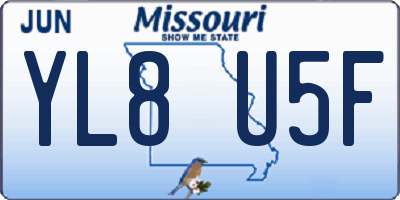 MO license plate YL8U5F