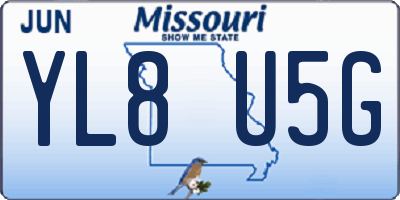 MO license plate YL8U5G
