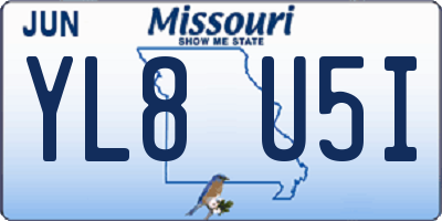 MO license plate YL8U5I