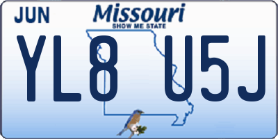MO license plate YL8U5J