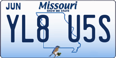 MO license plate YL8U5S