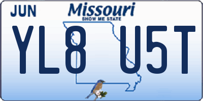 MO license plate YL8U5T