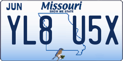 MO license plate YL8U5X