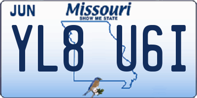 MO license plate YL8U6I