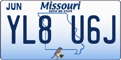 MO license plate YL8U6J