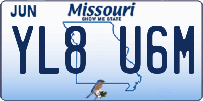 MO license plate YL8U6M