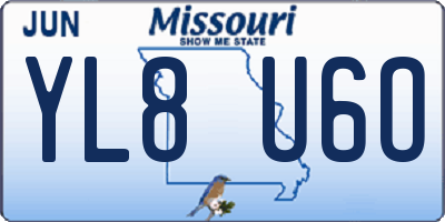 MO license plate YL8U6O