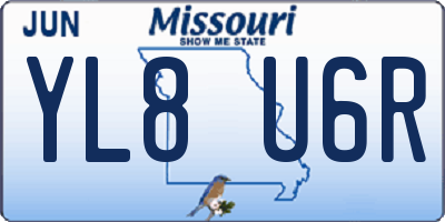 MO license plate YL8U6R