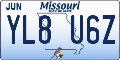 MO license plate YL8U6Z