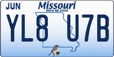 MO license plate YL8U7B