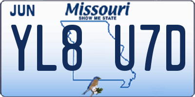 MO license plate YL8U7D