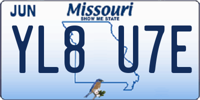 MO license plate YL8U7E
