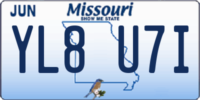 MO license plate YL8U7I