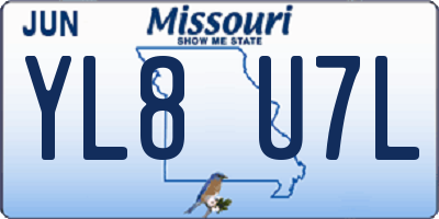 MO license plate YL8U7L