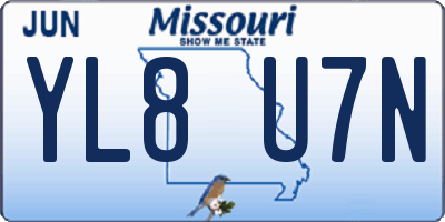 MO license plate YL8U7N