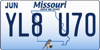 MO license plate YL8U7O