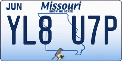 MO license plate YL8U7P