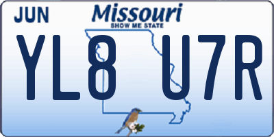 MO license plate YL8U7R