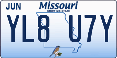 MO license plate YL8U7Y