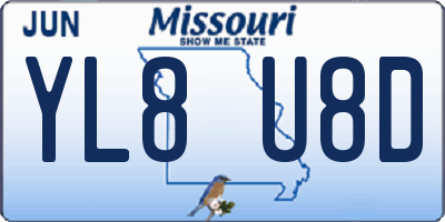 MO license plate YL8U8D
