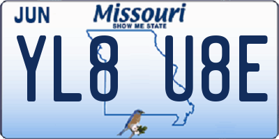 MO license plate YL8U8E