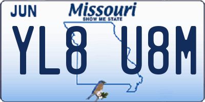 MO license plate YL8U8M