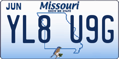 MO license plate YL8U9G