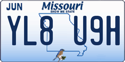 MO license plate YL8U9H