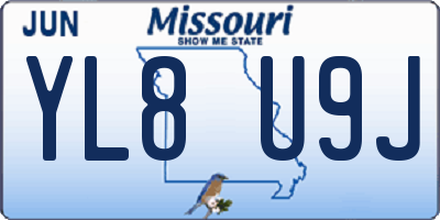 MO license plate YL8U9J