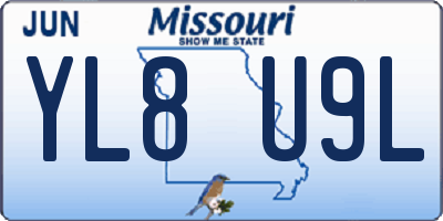 MO license plate YL8U9L
