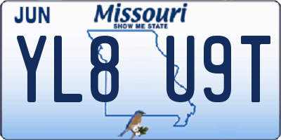 MO license plate YL8U9T