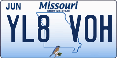 MO license plate YL8V0H