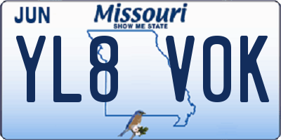 MO license plate YL8V0K
