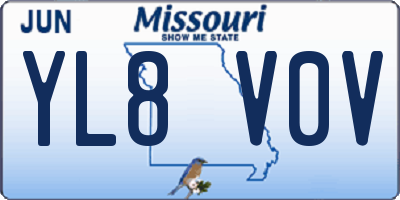 MO license plate YL8V0V