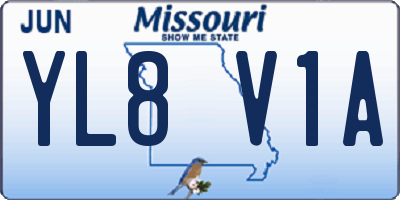 MO license plate YL8V1A
