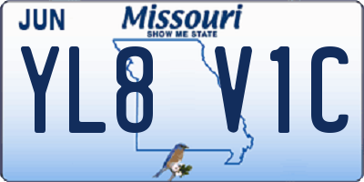 MO license plate YL8V1C