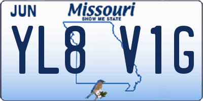 MO license plate YL8V1G
